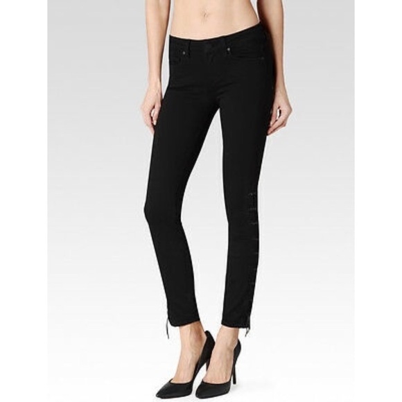 PAIGE Transcend Wyatt Ankle Lace-Up Midrise Skinny Jeans - Picture 1 of 11